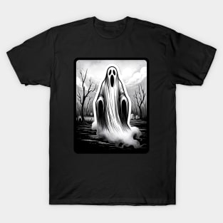 horror ghost in graveyard T-Shirt